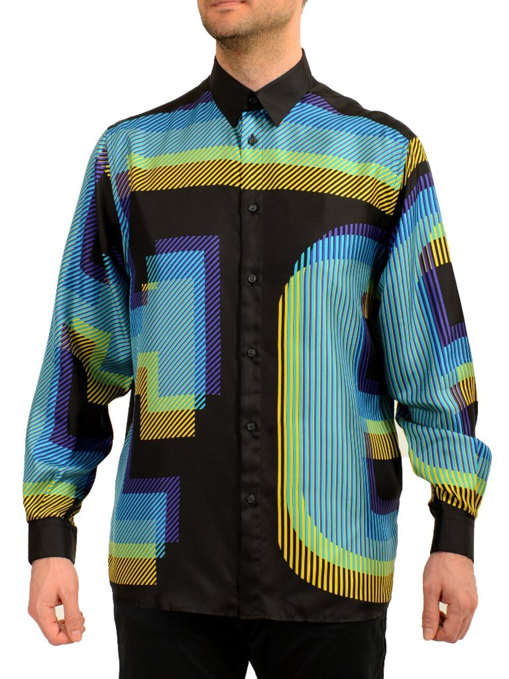 Scuderia Ferrari Printed "Flunga Hologram" 100% Silk Shirt US S IT 48